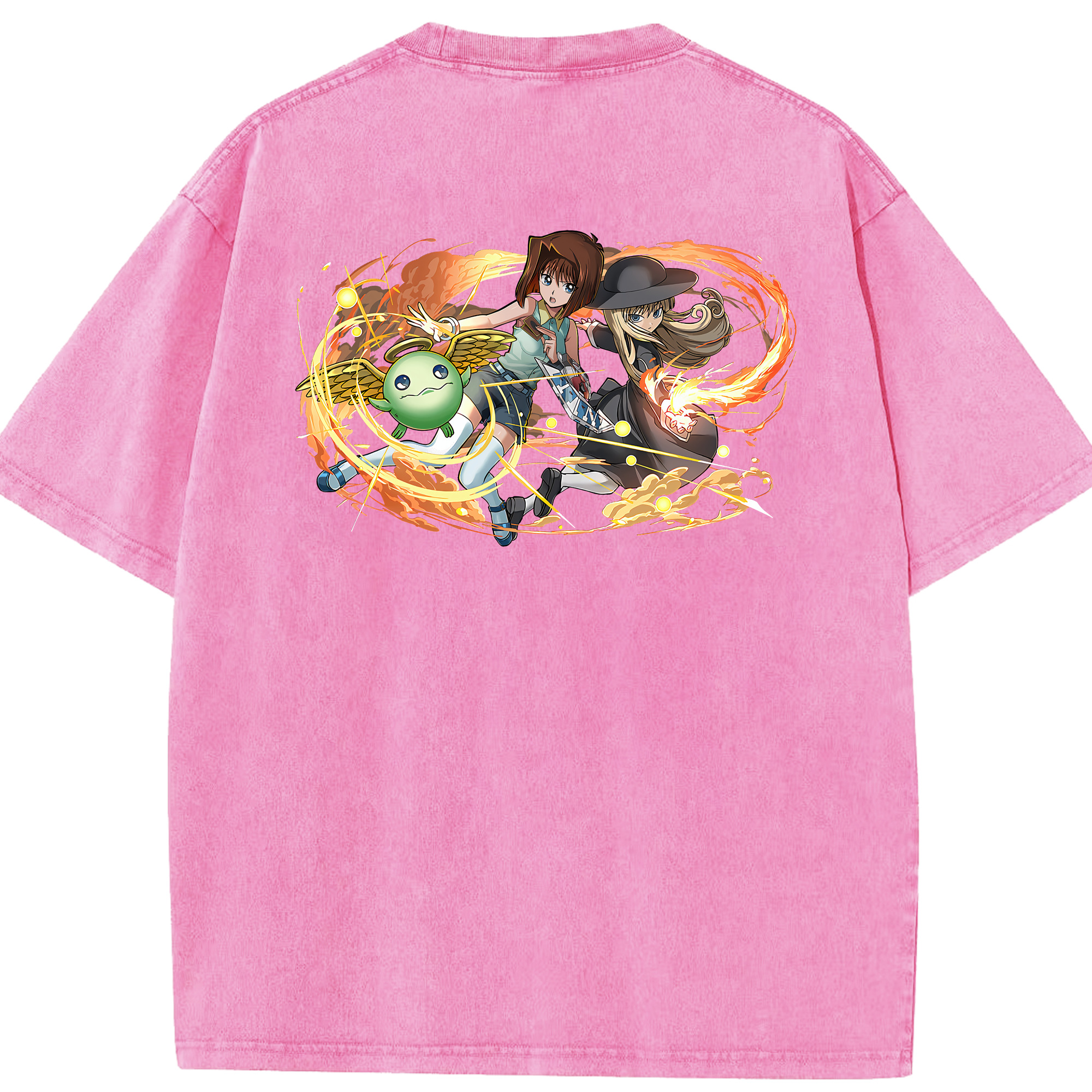 （画像用） 遊☆戯☆王 Yu-Gi-Oh! 綿100% ヴィンテージ風 半袖Tシャツ（背面プリント）